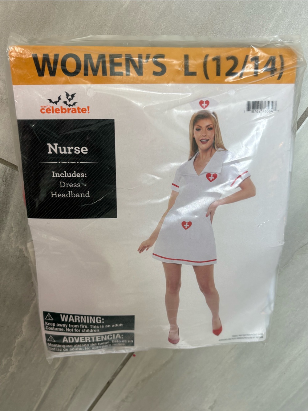 Women’s Nurse Costume Dress - Size Large 12/14
